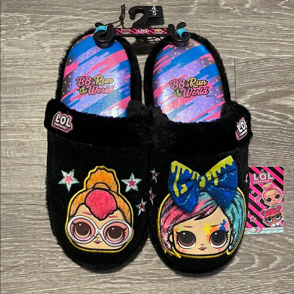 LOL Surprise Black Slippers with Colorful Characters Big Girl 4/5